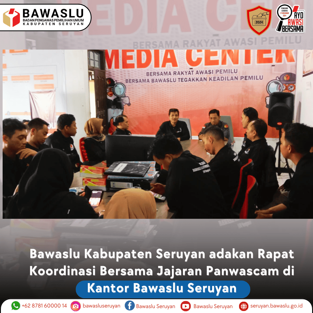 Berita: Bawaslu Kabupaten Seruyan Adakan Rapat Koordinasi Bersama Jajaran Panwascam