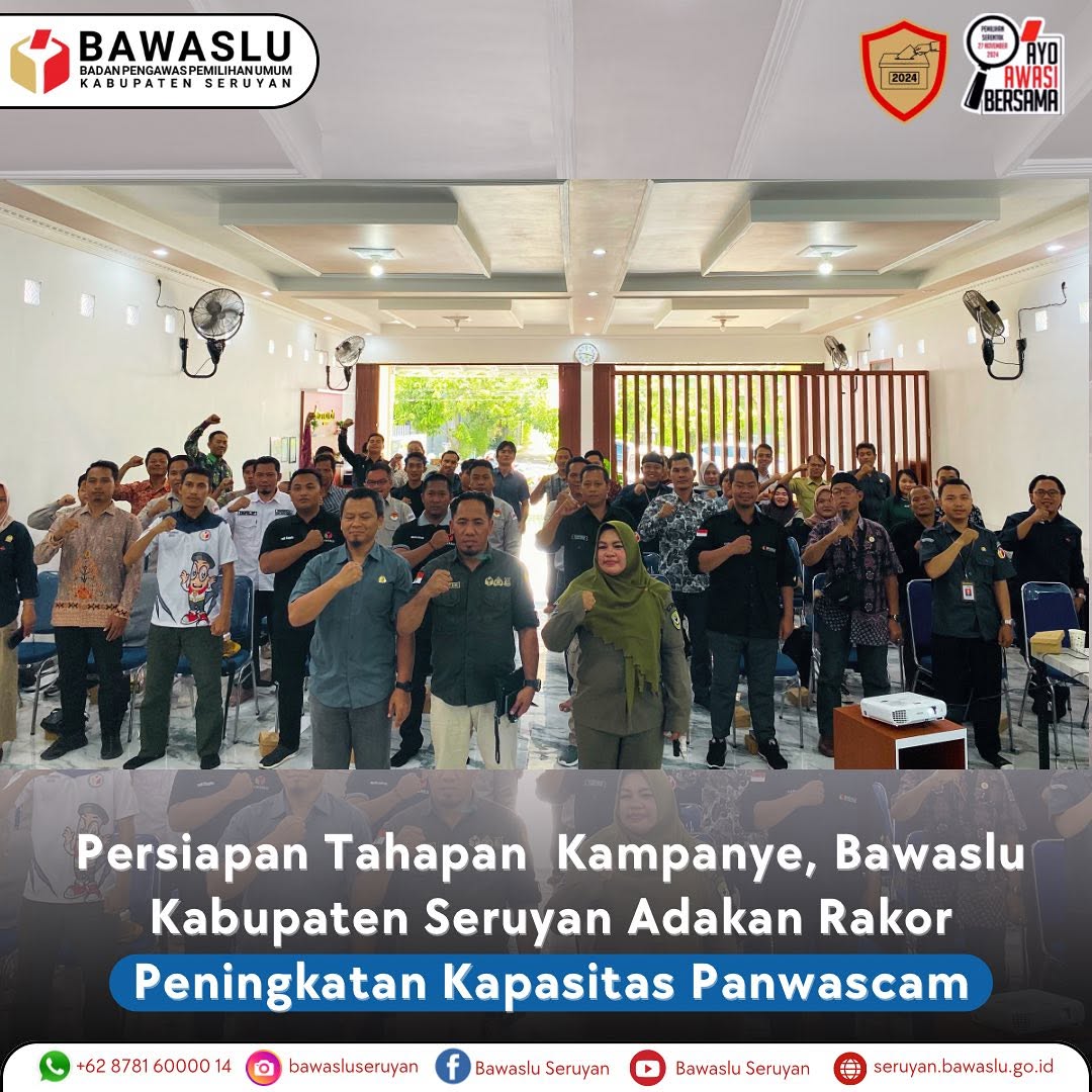 Persiapan Tahapan Kampanye, Bawaslu Kabupaten Seruyan Adakan Rakor Peningkatan Kapasitas Panwascam