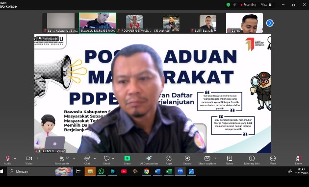 Bawaslu Seruyan Ikuti Zoom Meeting Rakor Pengawasan PDPB Bersama Bawaslu Provinsi Kalteng dan Bawaslu Kabupaten/Kota