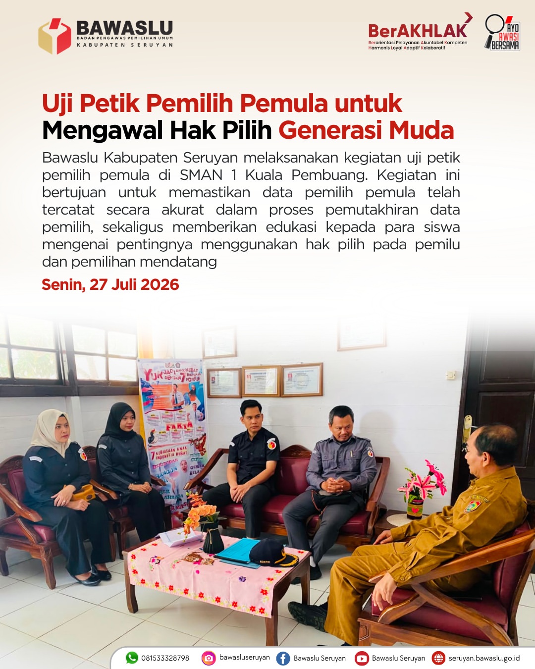 Uji Petik Pemilih Pemula untuk Mengawal Hak Pilih Generasi Muda