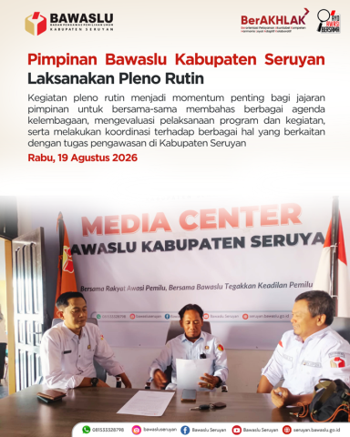 Pimpinan Bawaslu Kabupaten Seruyan Laksanakan Pleno Rutin, Perkuat Konsolidasi dan Kelembagaan Pengawasan