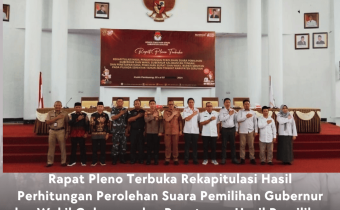 Rapat Pleno Terbuka Rekapitulasi Hasil Perhitungan Perolehan Suara Pemilihan Gubernur dan Wakil Gubernur dan Penetapan Hasil Pemilihan Bupati dan Wakil Bupati Seruyan pada Pilkada Serentak Tahun 2024 tingkat Kabupaten Seruyan