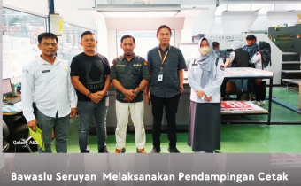Bawaslu Seruyan Melaksanakan Pendampingan Cetak Surat Suara Pada Percetakan PT. Temprina Media Grafika bersama KPU Kabupaten Seruyan ke Kabupaten Semarang Provinsi Jawa Tengah