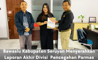 Bawaslu Seruyan Serahkan Laporan Akhir Divisi P2H ke Bawaslu Kalteng di Palangka Raya