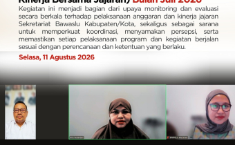 Bawaslu Kabupaten Seruyan Ikuti Rapat Bulanan Monitoring dan Evaluasi Anggaran Serta Kinerja