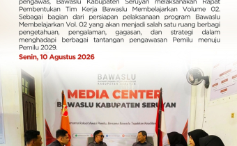 Bawaslu Kabupaten Seruyan Siapkan Tim Kerja Bawaslu Membelajarkan Volume 02