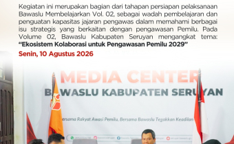 Bawaslu Kabupaten Seruyan melaksanakan kegiatan Penyusunan Materi Bawaslu Membelajarkan Volume 02