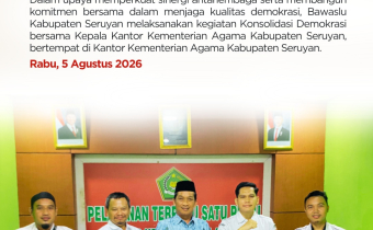Perkuat Sinergi, Bawaslu Kabupaten Seruyan Laksanakan Konsolidasi Demokrasi Bersama Kementerian Agama Kabupaten Seruyan