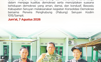 Perkuat Sinergi, Bawaslu Kabupaten Seruyan Laksanakan Konsolidasi Demokrasi Bersama Pabung Seruyan Kodim 1015/Sampit