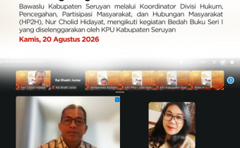 Bawaslu Kabupaten Seruyan mengikuti kegiatan Bedah Buku Seri I "Pembatasan Hak Pilih Warga Negara